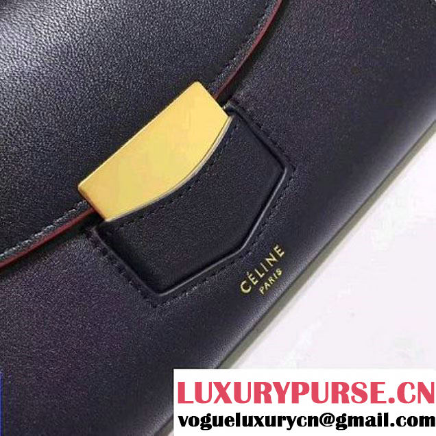 Celine Trotteur Clutch In Blue/Red Smooth Calfskin 2017 (1A021-7040704 )
