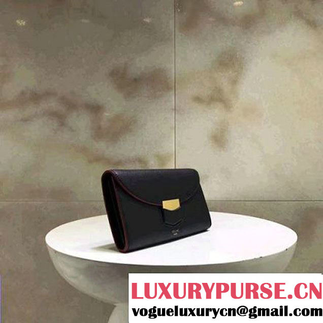 Celine Trotteur Clutch In Blue/Red Smooth Calfskin 2017 (1A021-7040704 )