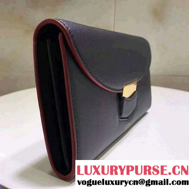 Celine Trotteur Clutch In Blue/Red Smooth Calfskin 2017 (1A021-7040704 )