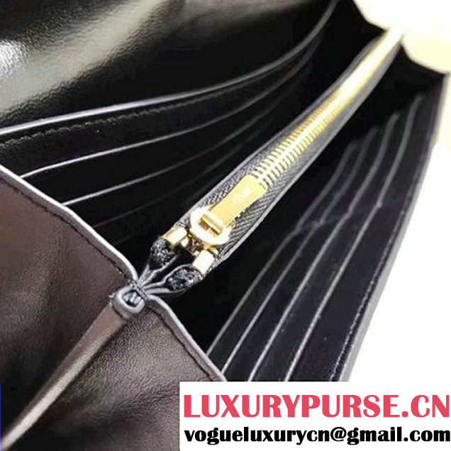 Celine Trotteur Clutch In Black Smooth Calfskin 2017 (1A021-7040705 )