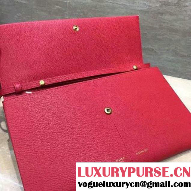 Celine Folded Clutch in Shiny Goatskin Red 2017 (1A021-7070318 )