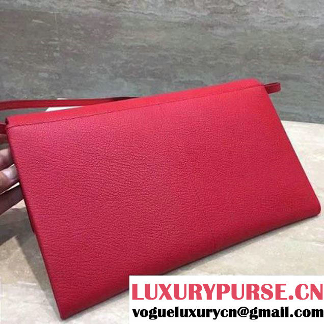 Celine Folded Clutch in Shiny Goatskin Red 2017 (1A021-7070318 )
