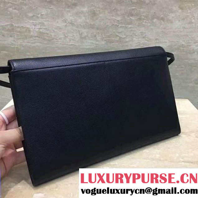 Celine Folded Clutch in Shiny Goatskin Black 2017 (1A021-7070320 )