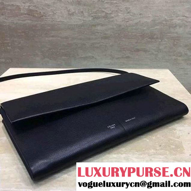 Celine Folded Clutch in Shiny Goatskin Black 2017 (1A021-7070320 )