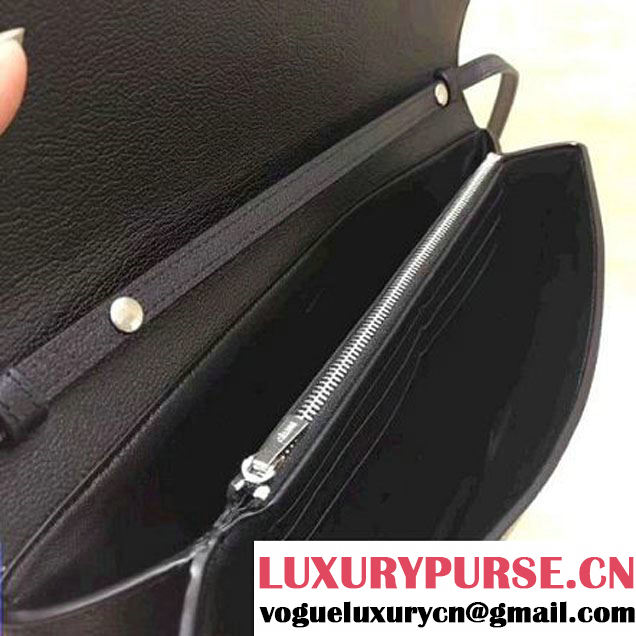 Celine Folded Clutch in Shiny Goatskin Black 2017 (1A021-7070320 )