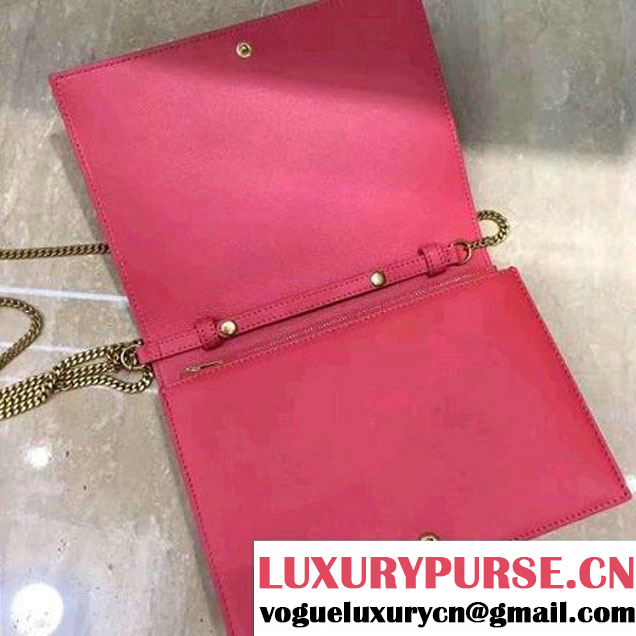 Celine Smooth Calfskin Frame Clutch Chain Shoulder Bag Red/Grey 2017 (1A021-7070322 )