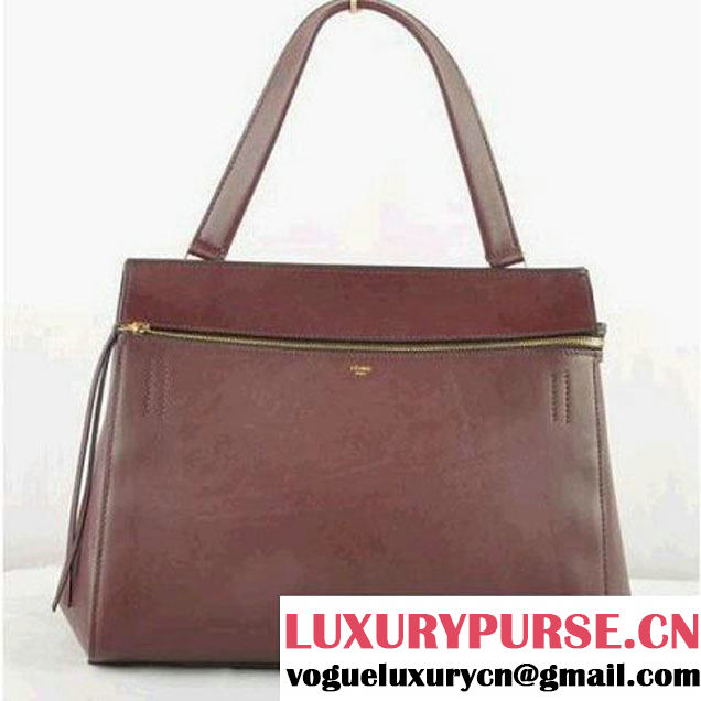 CELINE EDGE BAG MEDIUM IN CALFSKIN BURGUNDY 520 (SKU: #304372 ) (SKU: #304372 )