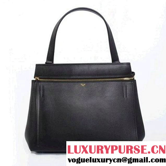 CELINE EDGE BAG MEDIUM IN CALFSKIN BLACK 4410 (SKU: #636892 ) (SKU: #636892 )