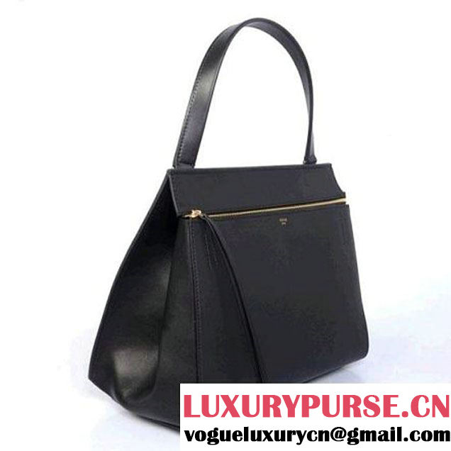 CELINE EDGE BAG MEDIUM IN CALFSKIN BLACK 4410 (SKU: #636892 ) (SKU: #636892 )
