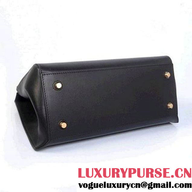 CELINE EDGE BAG MEDIUM IN CALFSKIN BLACK 4410 (SKU: #636892 ) (SKU: #636892 )