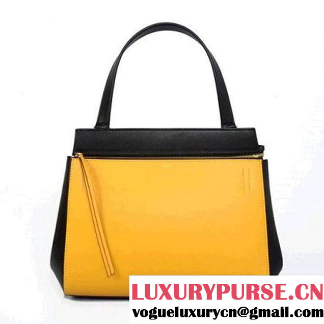 CELINE EDGE BAG MEDIUM IN CALFSKIN YELLOW AND BLACK 4410 (SKU: #554307 ) (SKU: #554307 )