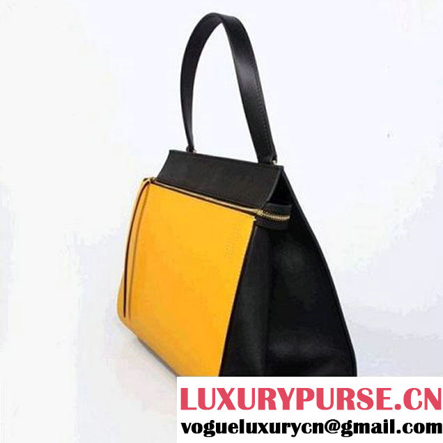 CELINE EDGE BAG MEDIUM IN CALFSKIN YELLOW AND BLACK 4410 (SKU: #554307 ) (SKU: #554307 )