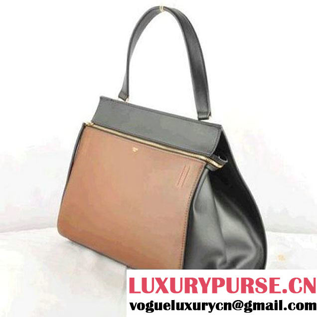 CELINE EDGE BAG MEDIUM IN CALFSKIN BROWN AND BLACK 520 (SKU: #232277 ) (SKU: #232277 )