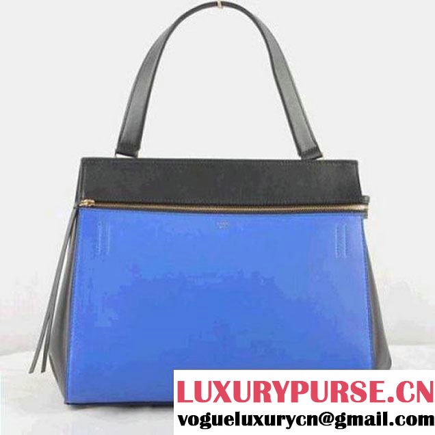 CELINE EDGE BAG MEDIUM IN CALFSKIN BLUE AND BLACK 520 (SKU: #842153 ) (SKU: #842153 )