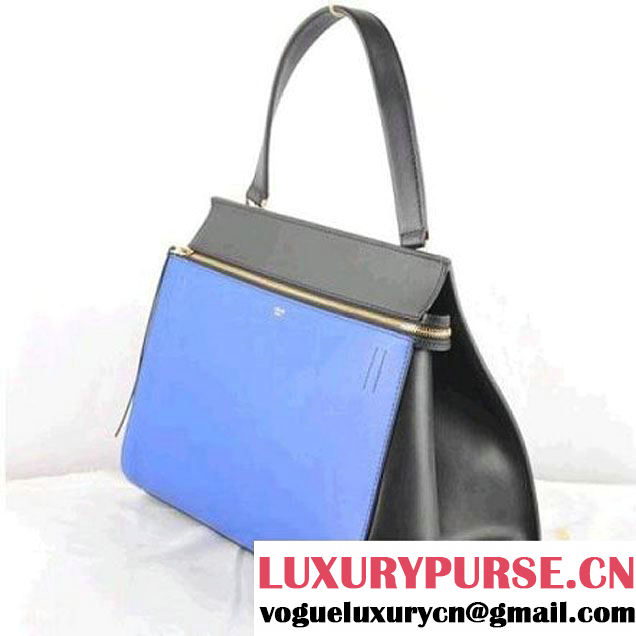 CELINE EDGE BAG MEDIUM IN CALFSKIN BLUE AND BLACK 520 (SKU: #842153 ) (SKU: #842153 )