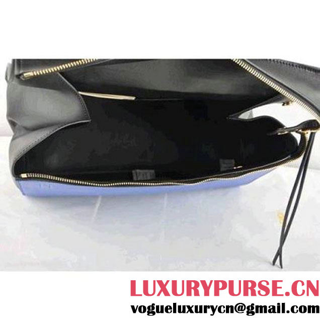 CELINE EDGE BAG MEDIUM IN CALFSKIN BLUE AND BLACK 520 (SKU: #842153 ) (SKU: #842153 )
