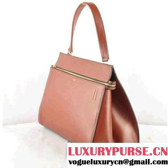 CELINE EDGE BAG MEDIUM IN CALFSKIN DARK BROWN 520 (SKU: #135596 ) (SKU: #135596 )