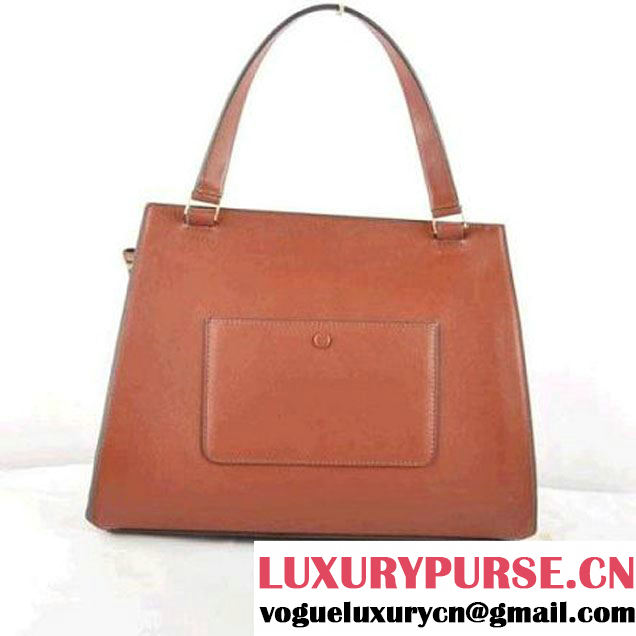 CELINE EDGE BAG MEDIUM IN CALFSKIN DARK BROWN 520 (SKU: #135596 ) (SKU: #135596 )