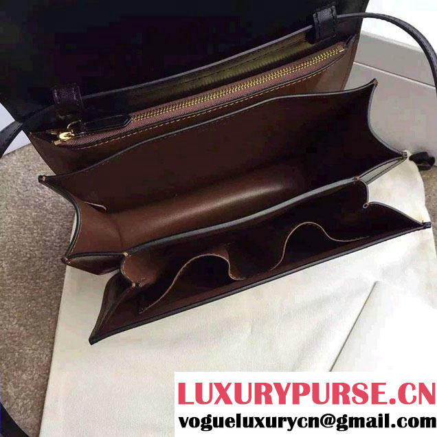 Celine Bicolour Classic Box Calfskin Bag Black/Brown 2015