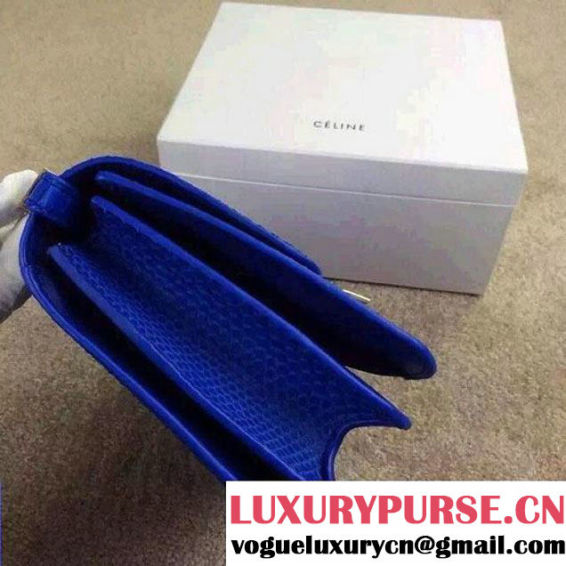 Celine Python Leather Classic Box Bag Blue 2015