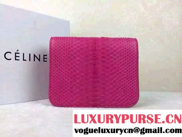 Celine Python Leather Classic Box Bag Fuchsia 2015