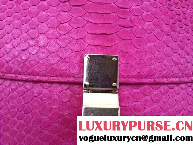 Celine Python Leather Classic Box Bag Fuchsia 2015