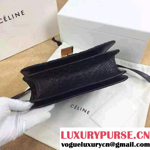 Celine Python Leather Classic Box Bag Black 2015