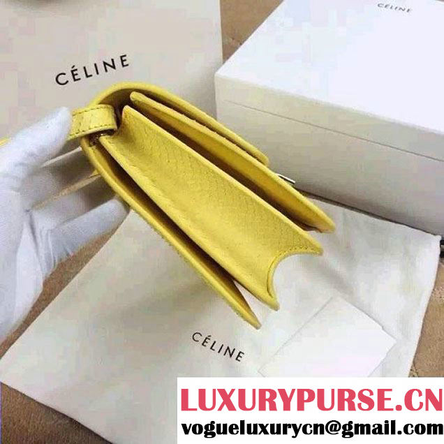 Celine Python Leather Classic Box Bag Yellow 2015
