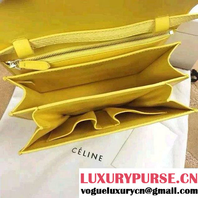 Celine Python Leather Classic Box Bag Yellow 2015