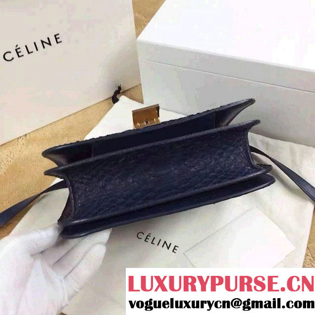 Celine Python Leather Classic Box Bag Royal Blue 2015
