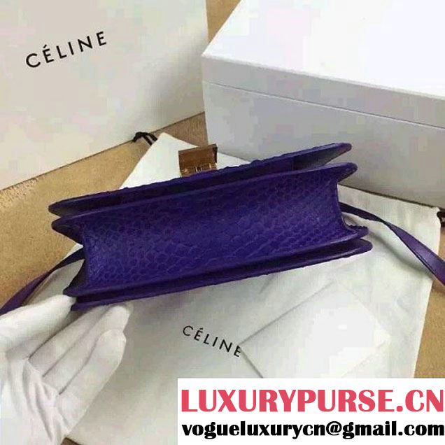 Celine Python Leather Classic Box Bag Purple 2015