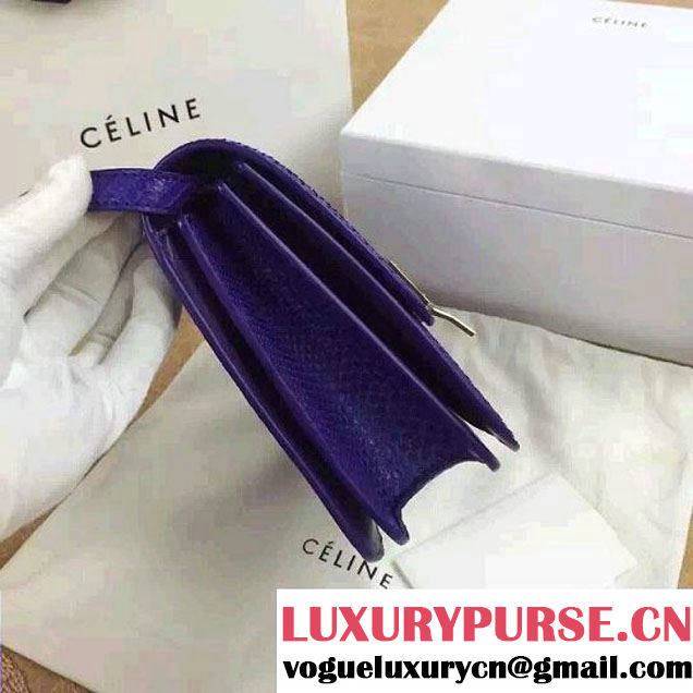 Celine Python Leather Classic Box Bag Purple 2015