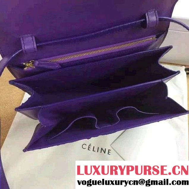 Celine Python Leather Classic Box Bag Purple 2015
