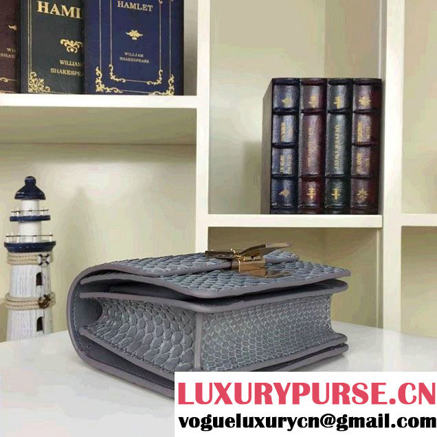 Celine Python Leather Classic Box Small Bag Gray 2016