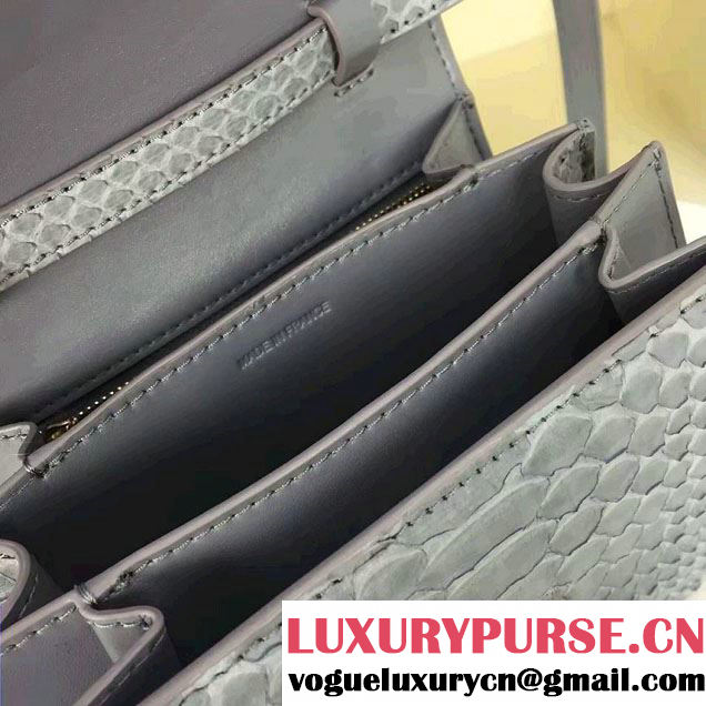 Celine Python Leather Classic Box Small Bag Gray 2016