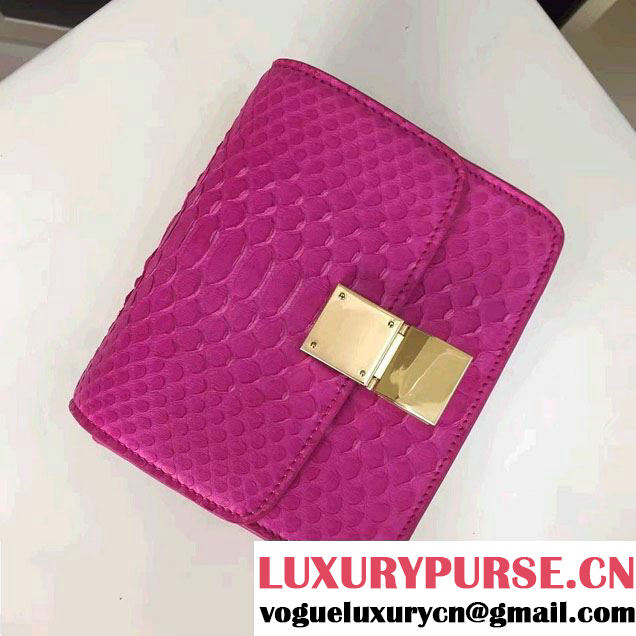 Celine Python Leather Classic Box Small Bag Fushia 2016