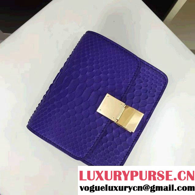 Celine Python Leather Classic Box Small Bag Blue 2016
