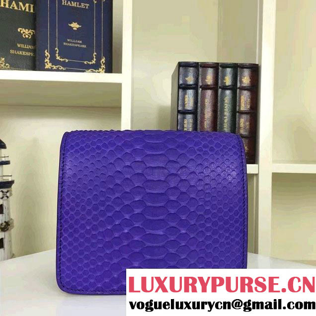 Celine Python Leather Classic Box Small Bag Blue 2016