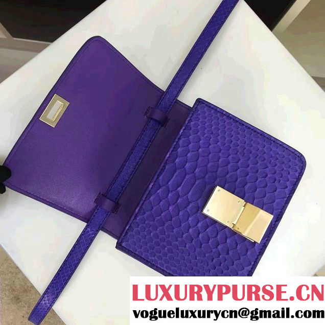 Celine Python Leather Classic Box Small Bag Blue 2016