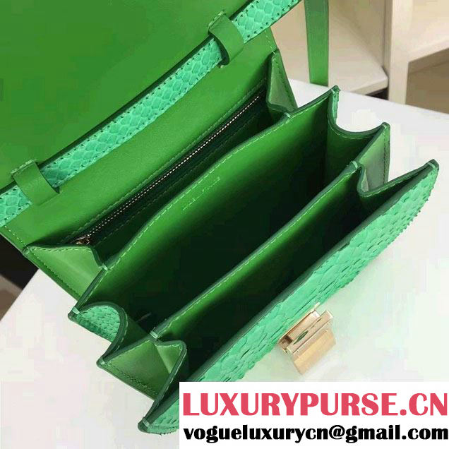 Celine Python Leather Classic Box Small Bag Green 2016