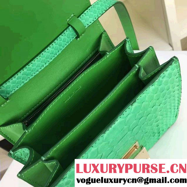 Celine Python Leather Classic Box Small Bag Green 2016