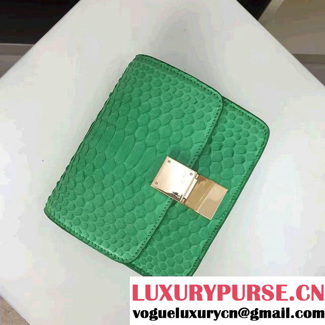 Celine Python Leather Classic Box Small Bag Green 2016