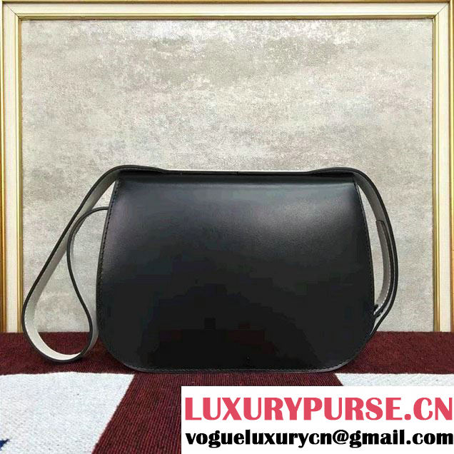 Celine Calfskin Small Round Box Shoulder Bag Black Winter 2016