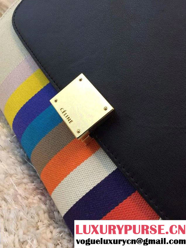 Celine Mini Trapeze Handbag in Multicolour Textile 2015