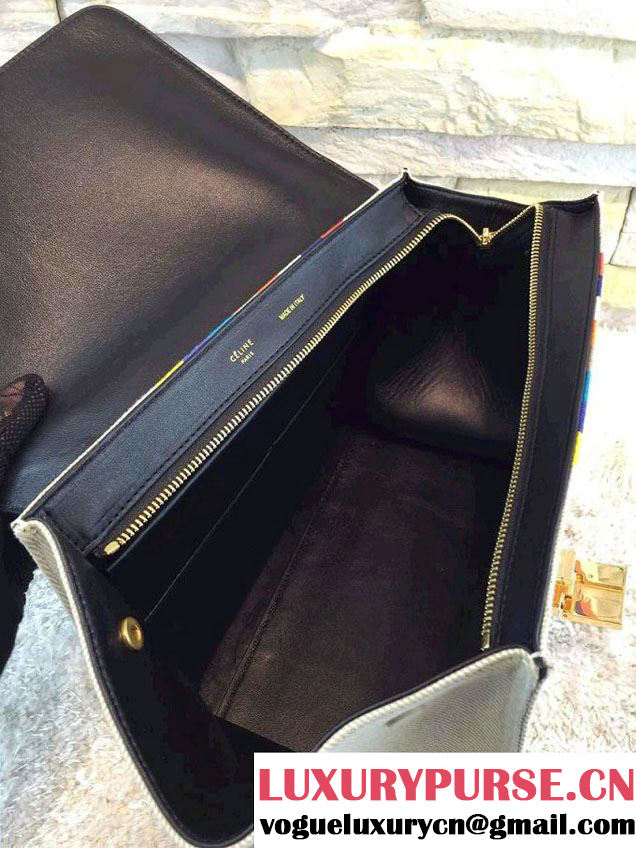 Celine Mini Trapeze Handbag in Multicolour Textile 2015