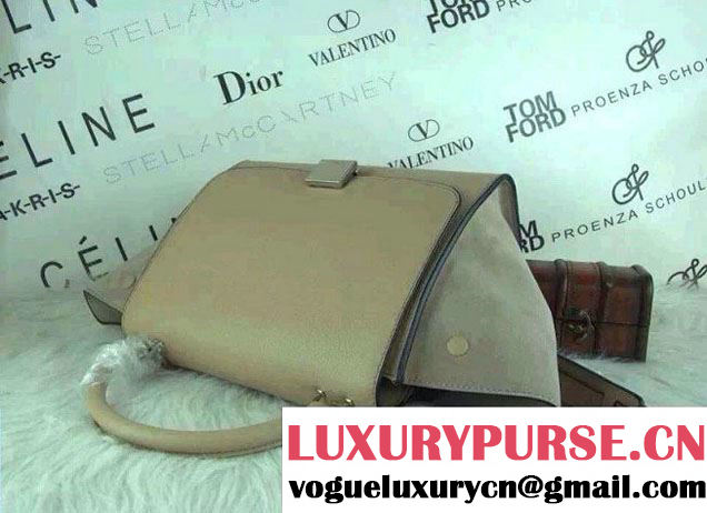 Celine Trapeze Top Handle Bag Nubuck Leather Camel 2015