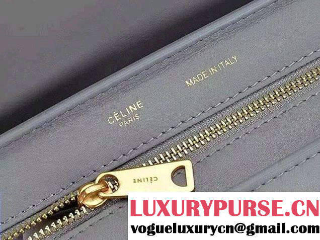 Celine Trapeze Top Handle Bag Nubuck Leather Gray 2015