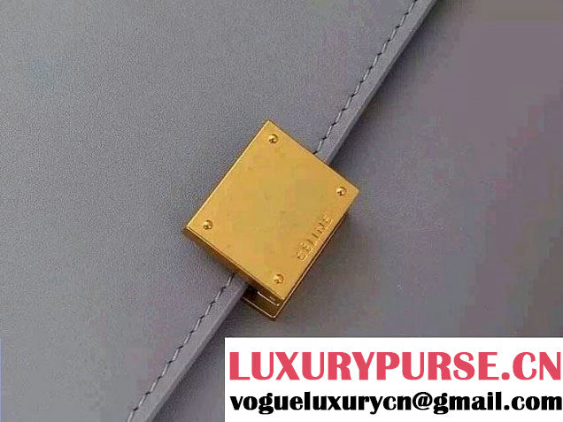 Celine Trapeze Top Handle Bag Nubuck Leather Gray 2015