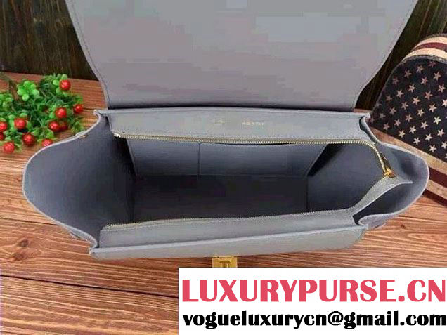 Celine Trapeze Top Handle Bag Nubuck Leather Gray 2015