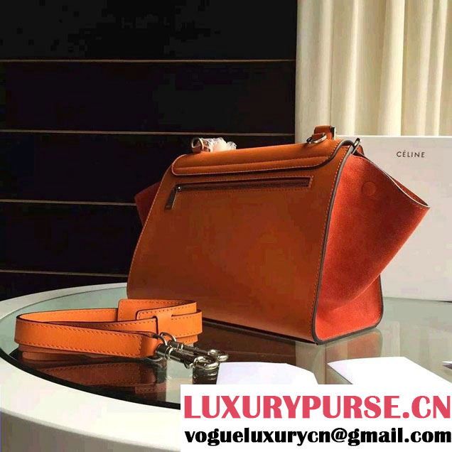 Celine Trapeze Small/Medium Tote Bag in Original Calfskin Leather Orange